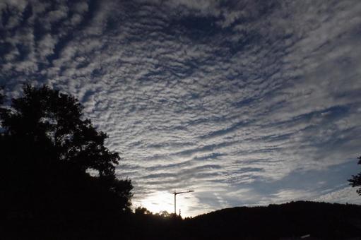 秋の空には「うろこ雲」 秋の空には「うろこ雲」 秋,秋空,うろこ雲の写真素材
