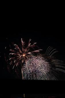 夏の夜空を彩る大輪の花火 花火,夜空,打ち上げ花火の写真素材