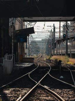 線路 線路,電車,駅の写真素材