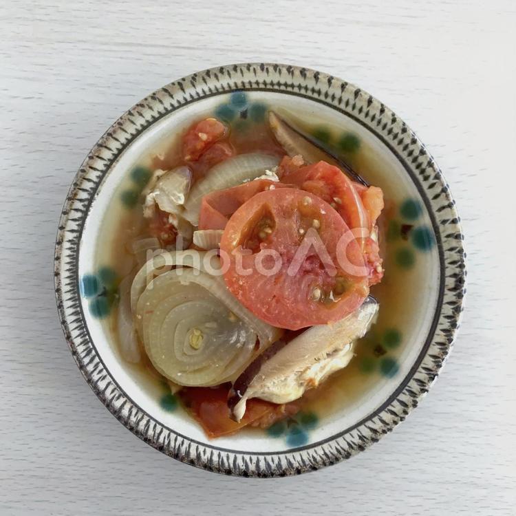 無水調理のチキンのトマト煮 スープ,トマト煮,料理の写真素材