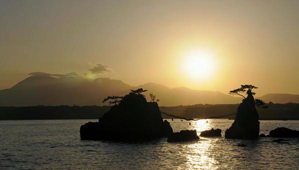 金輪島夕景7 金輪島夕景7 夕景,海,夕日の写真素材