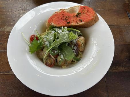 Photo, pasta, genovese, shrimp, 