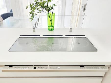 Photo, face-to-face kitchen, ih cooking heater, ih conditioner, 