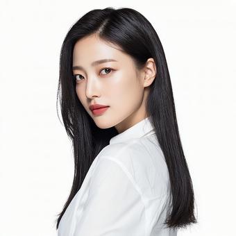 クールな視線を送る若い韓国人女性 クールな視線を送る若い韓国人女性の写真