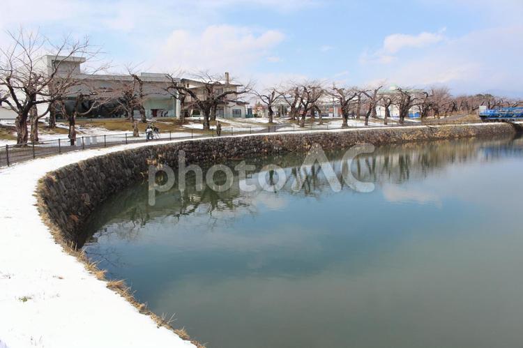 4月上旬の五稜郭公園① 五稜郭,五稜郭公園,函館の写真素材