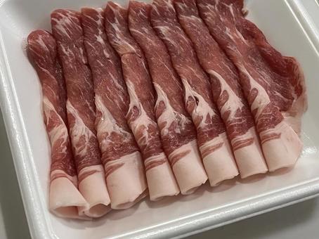 豚肩ロース　薄切り肉 フード,生,おいしいの写真素材