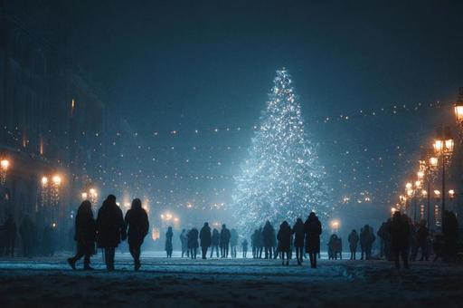 街中のクリスマスツリー 街中のクリスマスツリーの写真