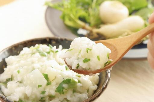 春の七草粥 春の七草,七草,七草粥の写真素材