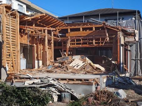 家屋解体工事 家屋解体工事 解体,破壊,家屋の写真素材