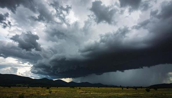 Sky B with rain columns visible in the distance, rain column, rain cloud, rain, JPG