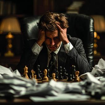 紙くずとチェス盤：窮地のビジネス戦略の写真