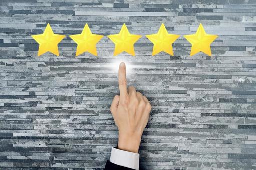 ビジネスマンと星の評価のタグ 星,五つ星,ビジネスの写真素材