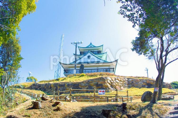[愛知県]小牧市にある小牧山城 小牧城,城,天守閣の写真素材