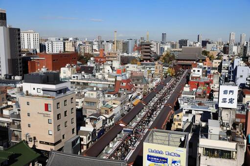 浅草の街並み 日本の東京都市景観,浅草寺,浅草の写真素材