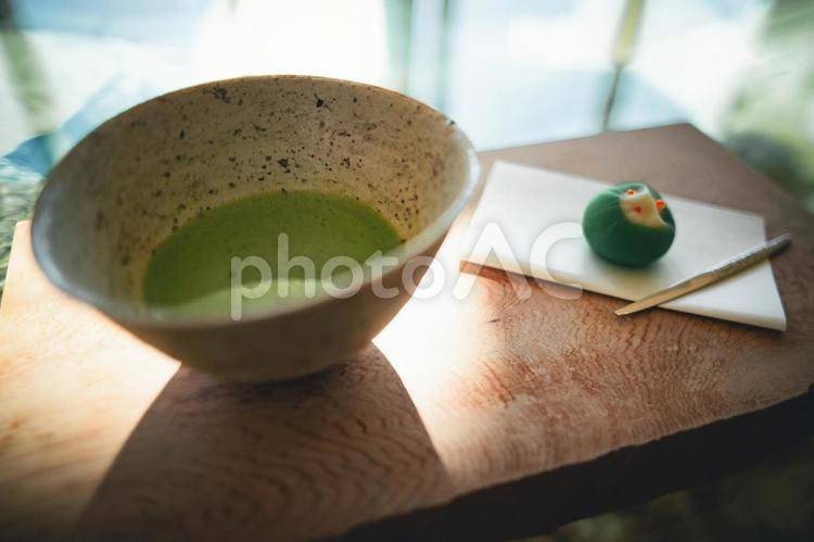 抹茶と和菓子 抹茶,和,日本の写真素材