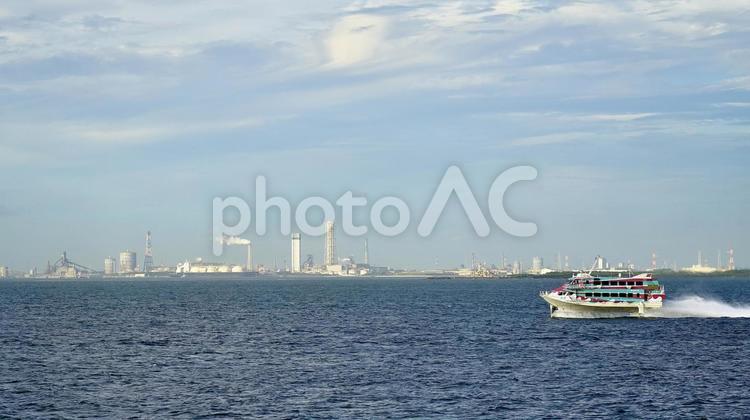東京湾を航行する東海汽船のジェット船 ジェット船,船,東京の写真素材