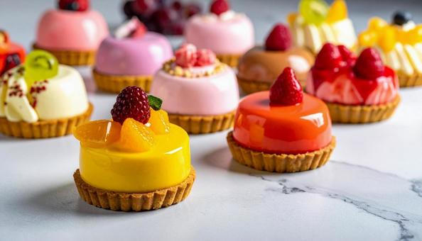 ショートケーキの集合イメージの写真