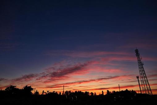 夕焼け 2025/7/7 夕焼け 2025/7/7 夕焼け,夕暮れ,夕方の写真素材