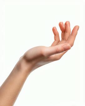 手のひらを上に向けるジェスチャーの写真