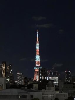 Tokyo Tower at night at Roppongi Hills, JPG Tokyo Tower at night at Roppongi Hills, JPG