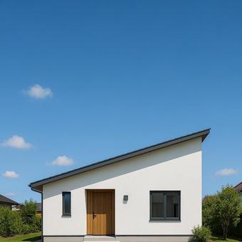 片流れ屋根の住宅の写真