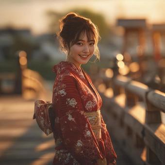 和装の女性 和装の女性の写真
