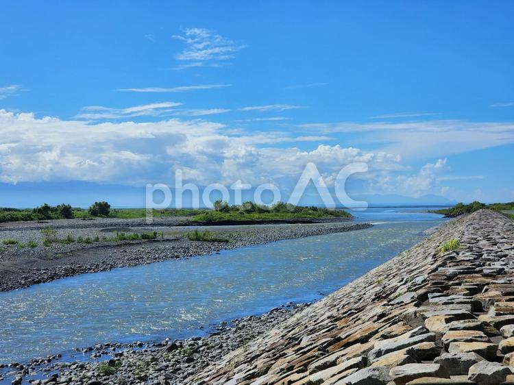 富士川の河口風景 富士川,河口,川の写真素材