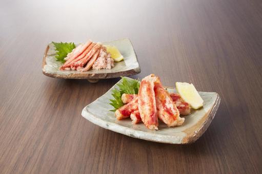 タラバガニ ズワイガニ 一品料理 タラバガニ ズワイガニ 一品料理の写真