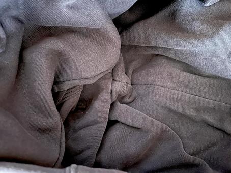 黒い布のぐちゃぐちゃの背景素材の写真