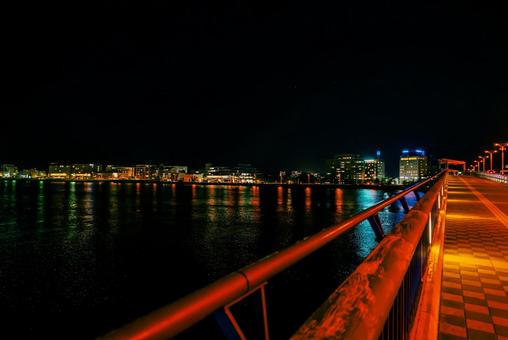 【島根】松江の夜景 島根,松江,夜景の写真素材