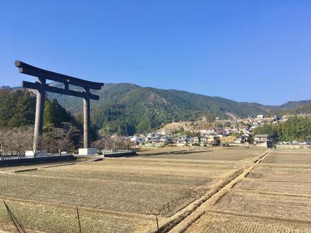 大斎原大鳥居(熊野本宮大社旧社地) 大斎原大鳥居(熊野本宮大社旧社地) 大斎原,大鳥居,旧社地の写真素材