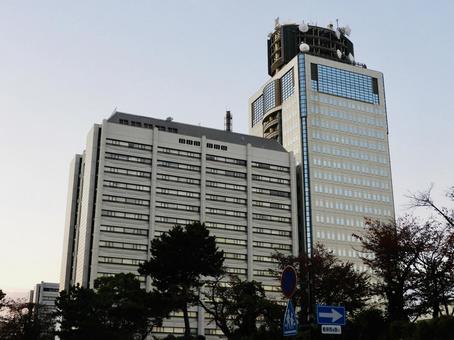 静岡県庁東館と別館2 静岡県庁,静岡県,静岡市の写真素材