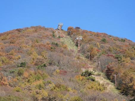 榛名湖ロープウエイと紅葉 風景,景色,秋の写真素材