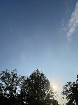 秋の空 空,のどか,静かの写真素材