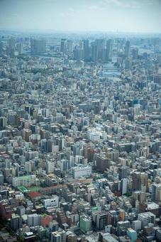 都市の密集した街並み 都市,街並み,建物の写真素材