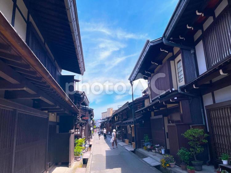 飛騨高山古い町並 古民家,街並み,古いの写真素材