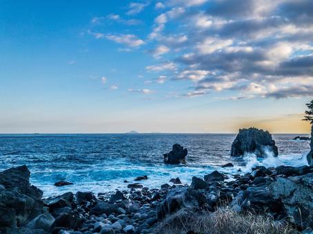 伊豆の海 伊豆の海 海,景色,朝の写真素材