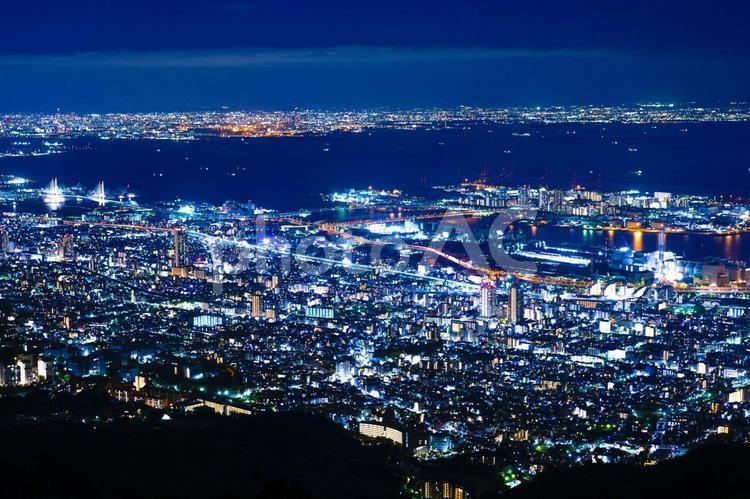 掬星台からの夜景 兵庫県神戸市 神戸,摩耶山,展望の写真素材