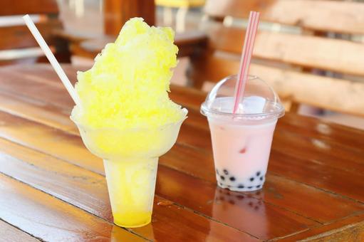 Shaved ice and tapioca Shaved ice and tapioca