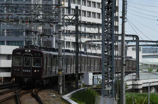 5300系 5300系 阪急,京都線,7両の写真素材