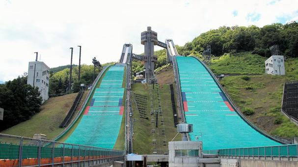 夏の白馬ジャンプ競技場 夏の白馬ジャンプ競技場の写真