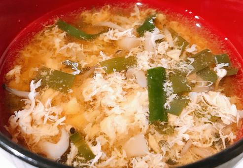 にら玉スープ にら玉スープ,ニラ玉スープ,にら玉の写真素材