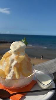 ある夏の日 ある夏の日 夏の日,かき氷,海の写真素材