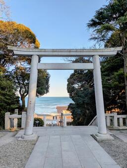 茨城県　大洗磯前神社からの眺め 茨城県,茨城県観光,大洗磯前神社の写真素材