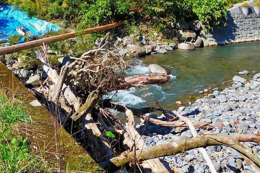 山間部の川9 山間部の川9 河川,川岸,大雨の写真素材