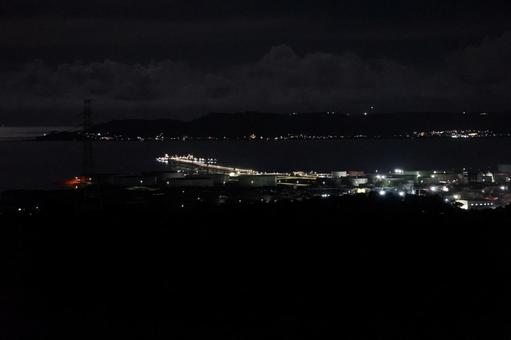 夜景 港 夜景 港 夜景,夜,空の写真素材