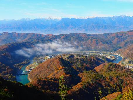 生坂・京ヶ倉からの景色（北アルプス） 京ヶ倉,北アルプス,犀川の写真素材