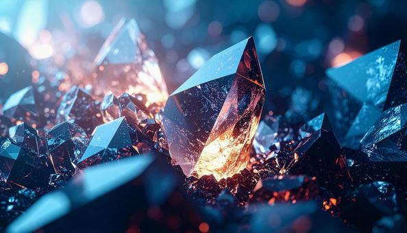 光を反射するクリスタルの写真
