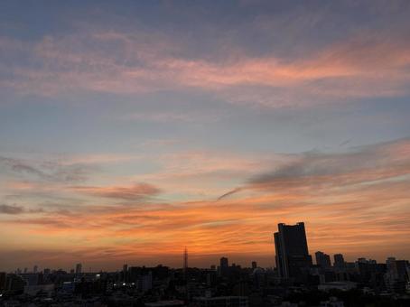 夕焼け 夕焼け 夏,夕焼け,景色の写真素材