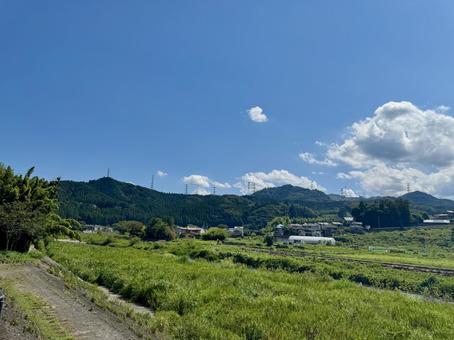 秋川渓谷　田園風景 秋川渓谷,畑,風景の写真素材